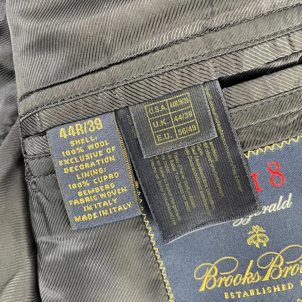 Brooks Brothers 1818 Fitzgerald Blazer Jacket Men 44R Blue Striped 100% Wool‎